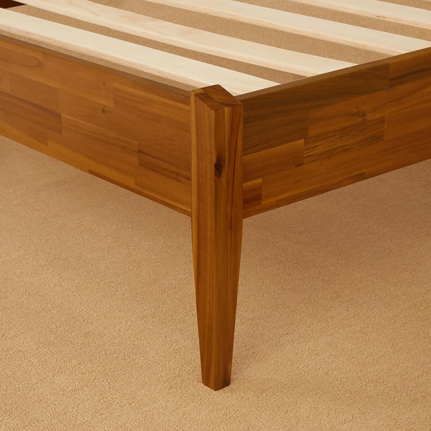 King Size Minimalist Solid Wood Platform Bed Frame