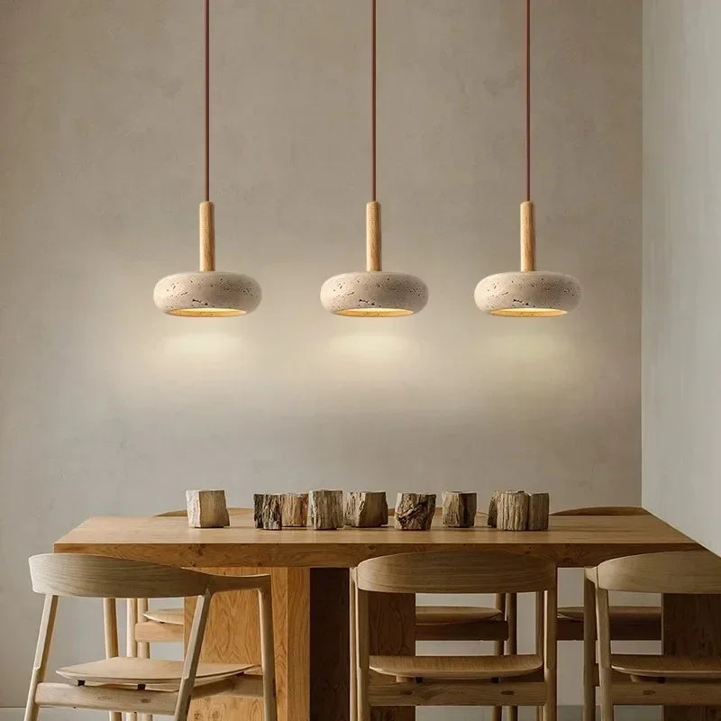 Wabi Sabi Travertine Modern Pendant Light