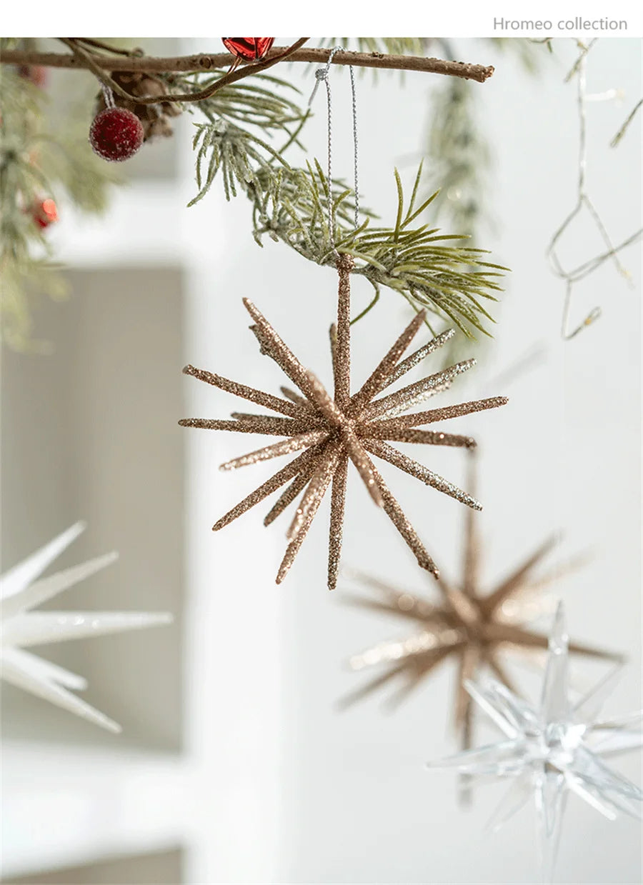 Christmas Tree Hanging Star Ornament – Plastic Decorative Star