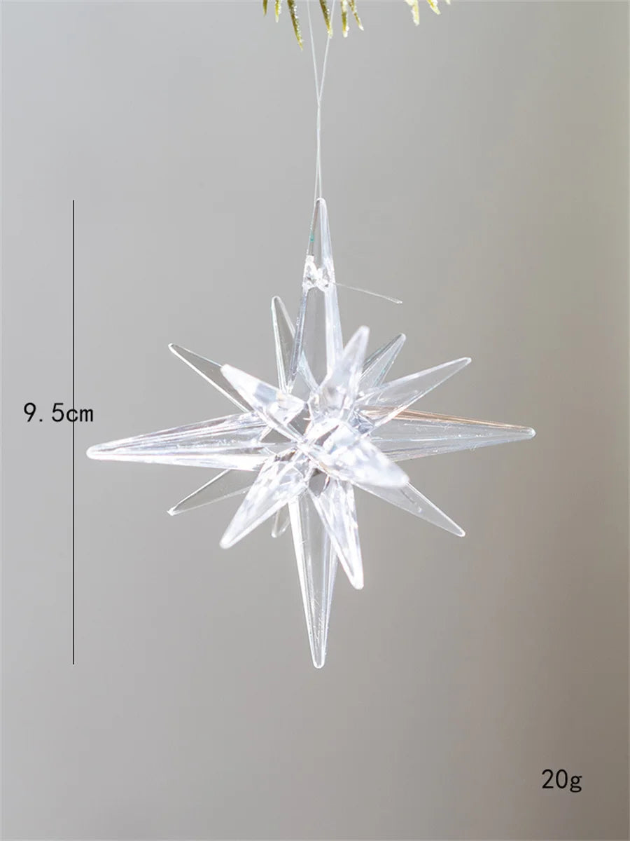 Christmas Tree Hanging Star Ornament – Plastic Decorative Star