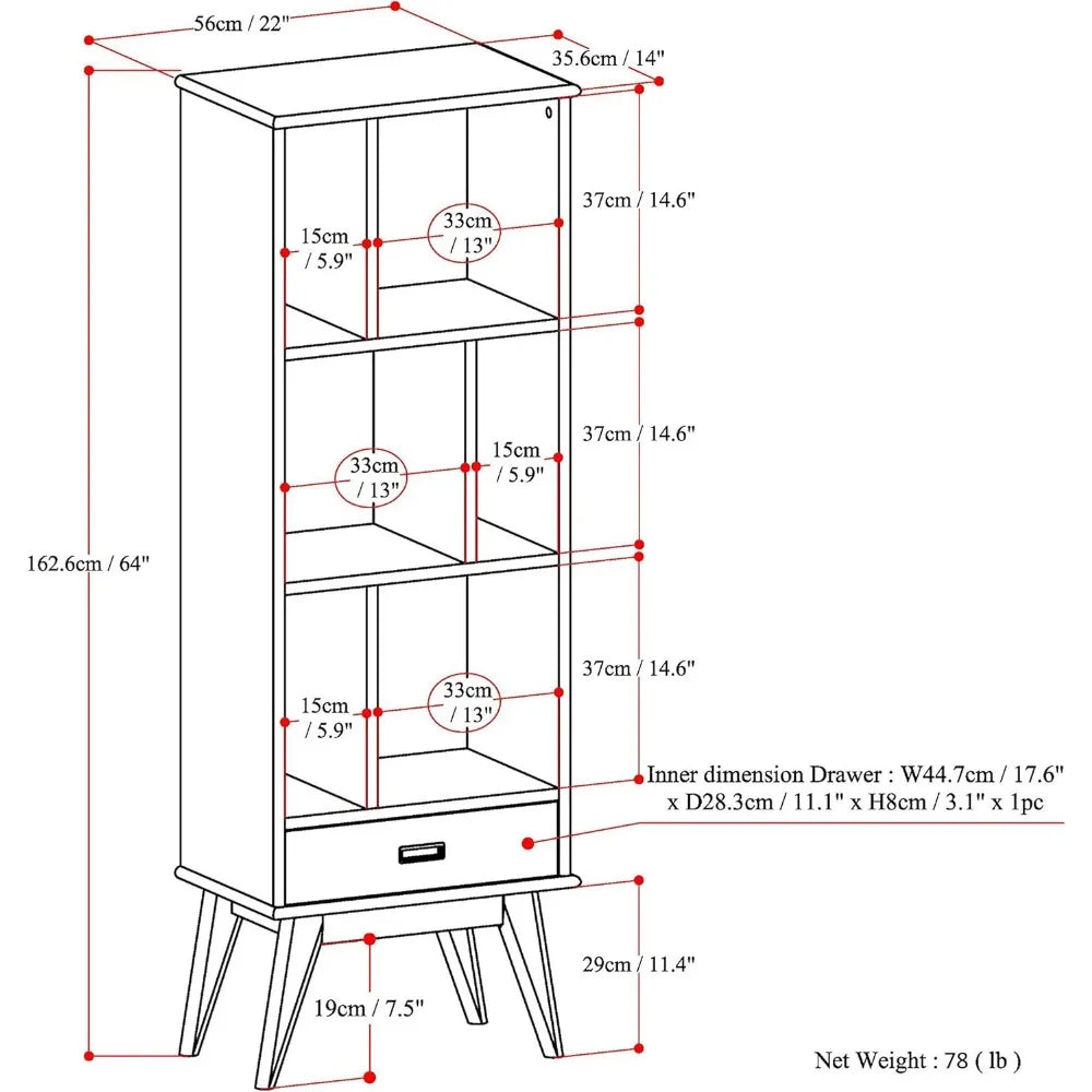 Mid-Century Modern Bookcase and Storage Unit