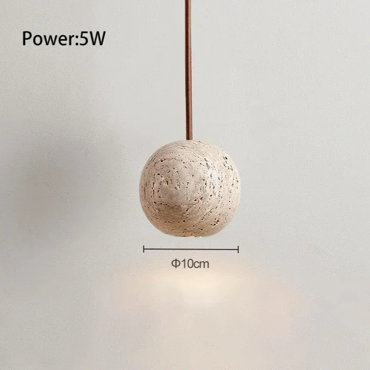 Wabi Sabi Travertine Modern Pendant Light