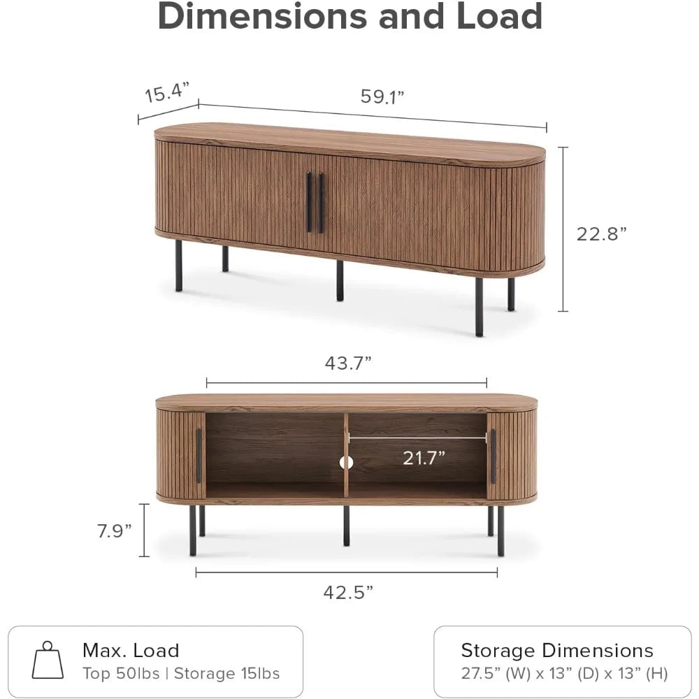 Mid-Century Modern Wooden TV Stand