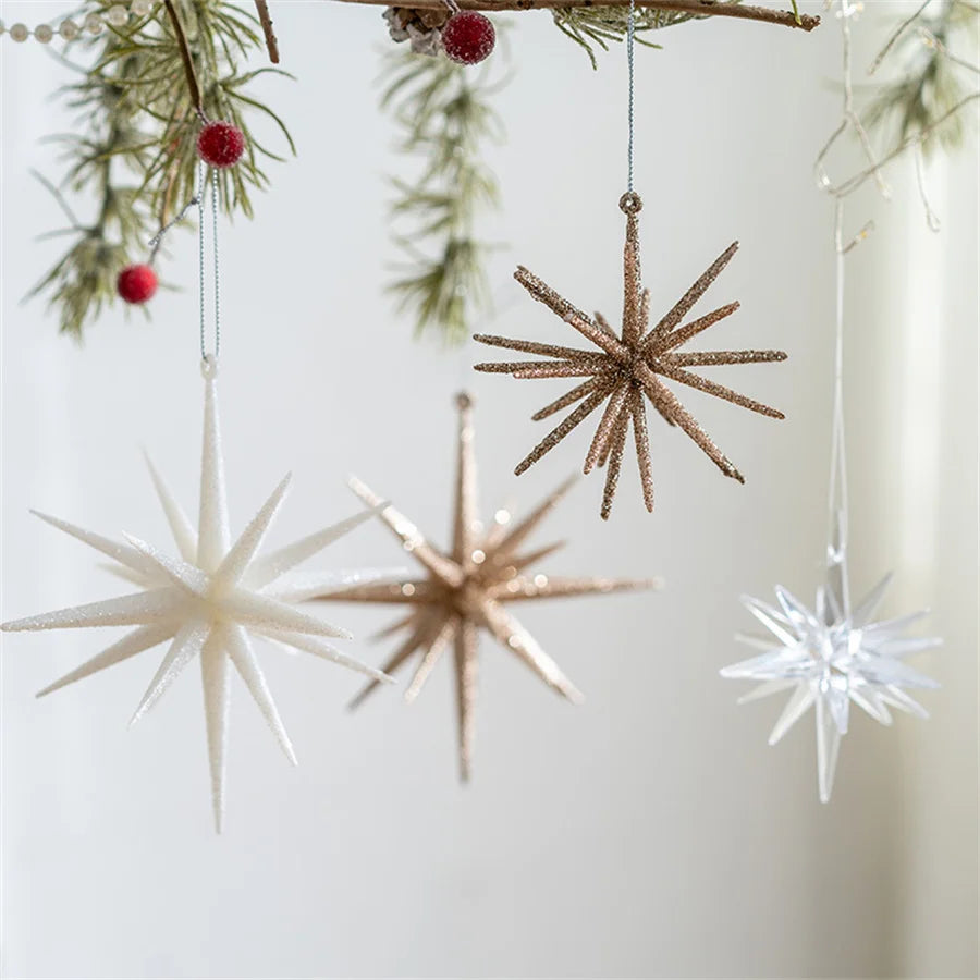 Christmas Tree Hanging Star Ornament – Plastic Decorative Star