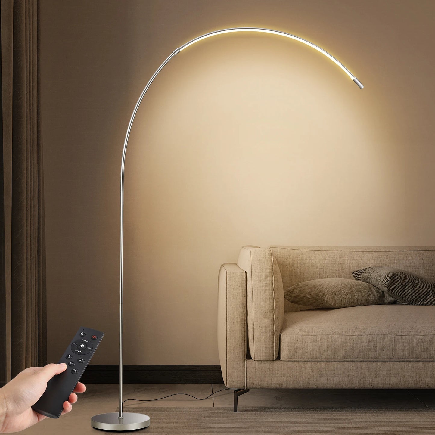 Mid-Century Modern LED Arc Floor Lamp