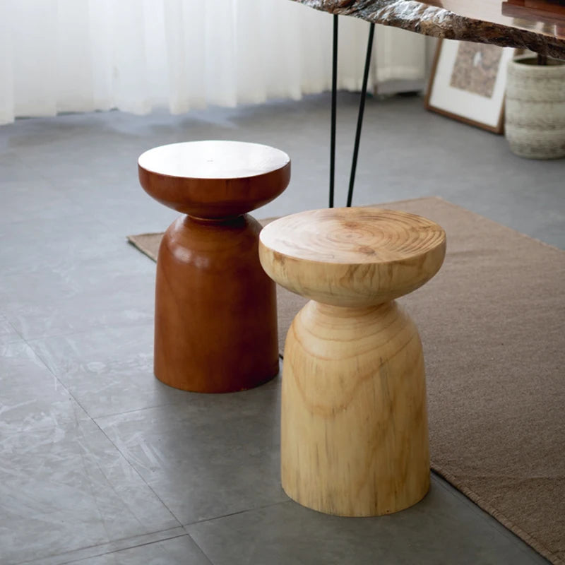 Mid-Century Modern Solid Wood Side Table/Stool