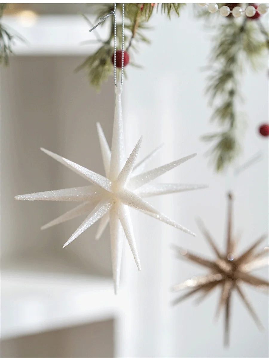 Christmas Tree Hanging Star Ornament – Plastic Decorative Star