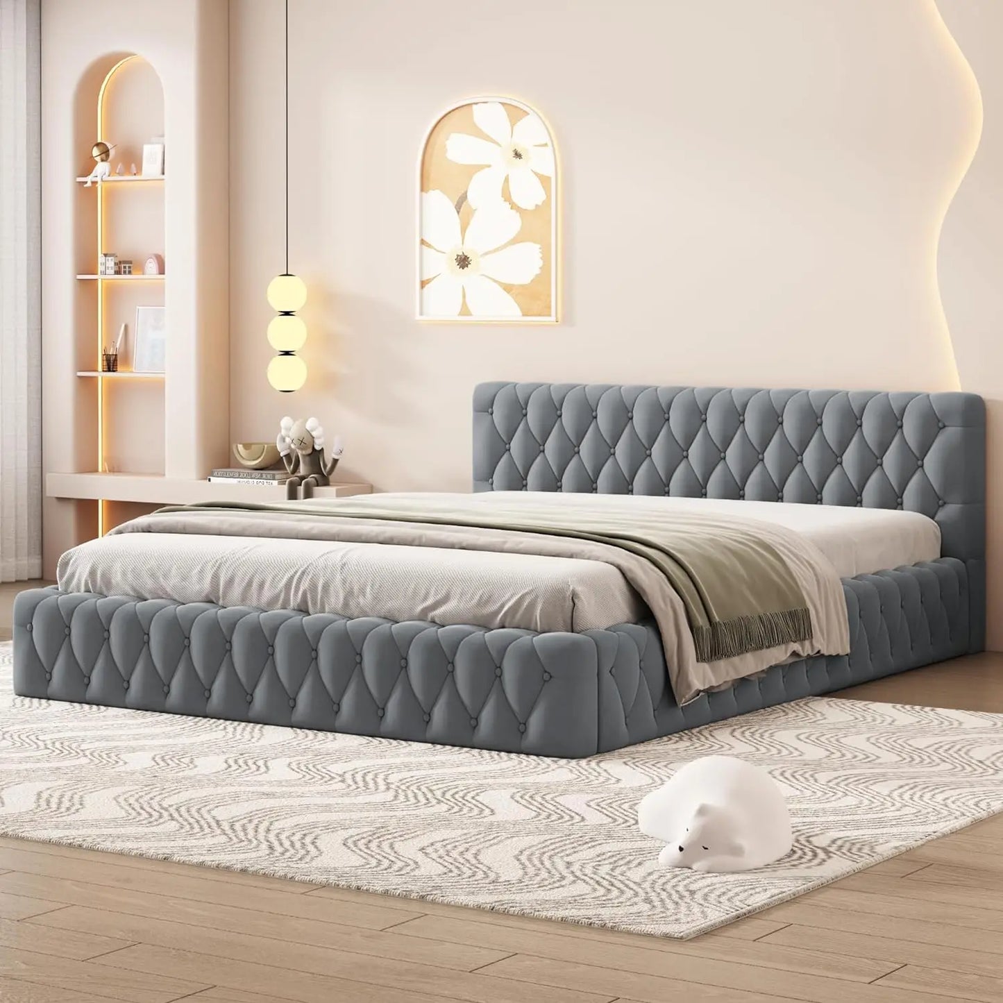 Grounded Upholstered Platform Bed