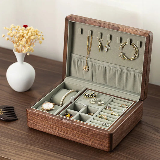 Mid-Century Modern Pastoral Style Wooden Jewelry Box