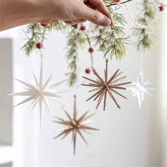 Christmas Tree Hanging Star Ornament – Plastic Decorative Star