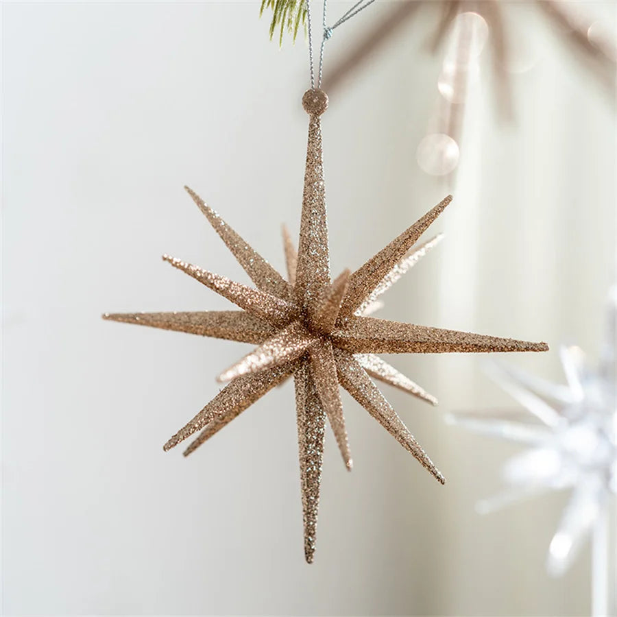 Christmas Tree Hanging Star Ornament – Plastic Decorative Star